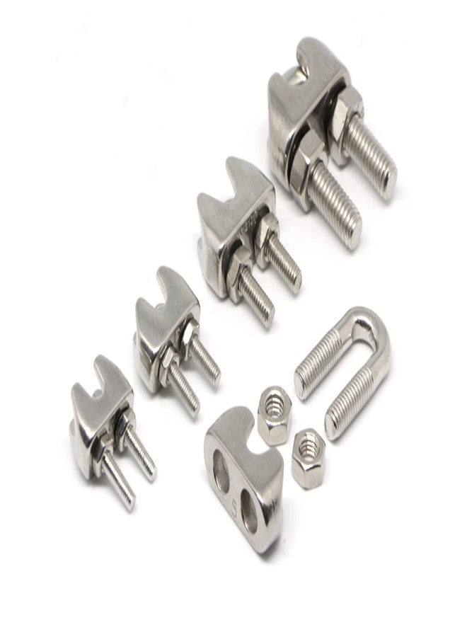einnovative 6 mm Stainless Steel U - Bolt Type Wire Rope Clip Clamp Regular for BOAD Heavy Duty U-Bolt Type Wire Rope Clip Clamp (10) - Image 2